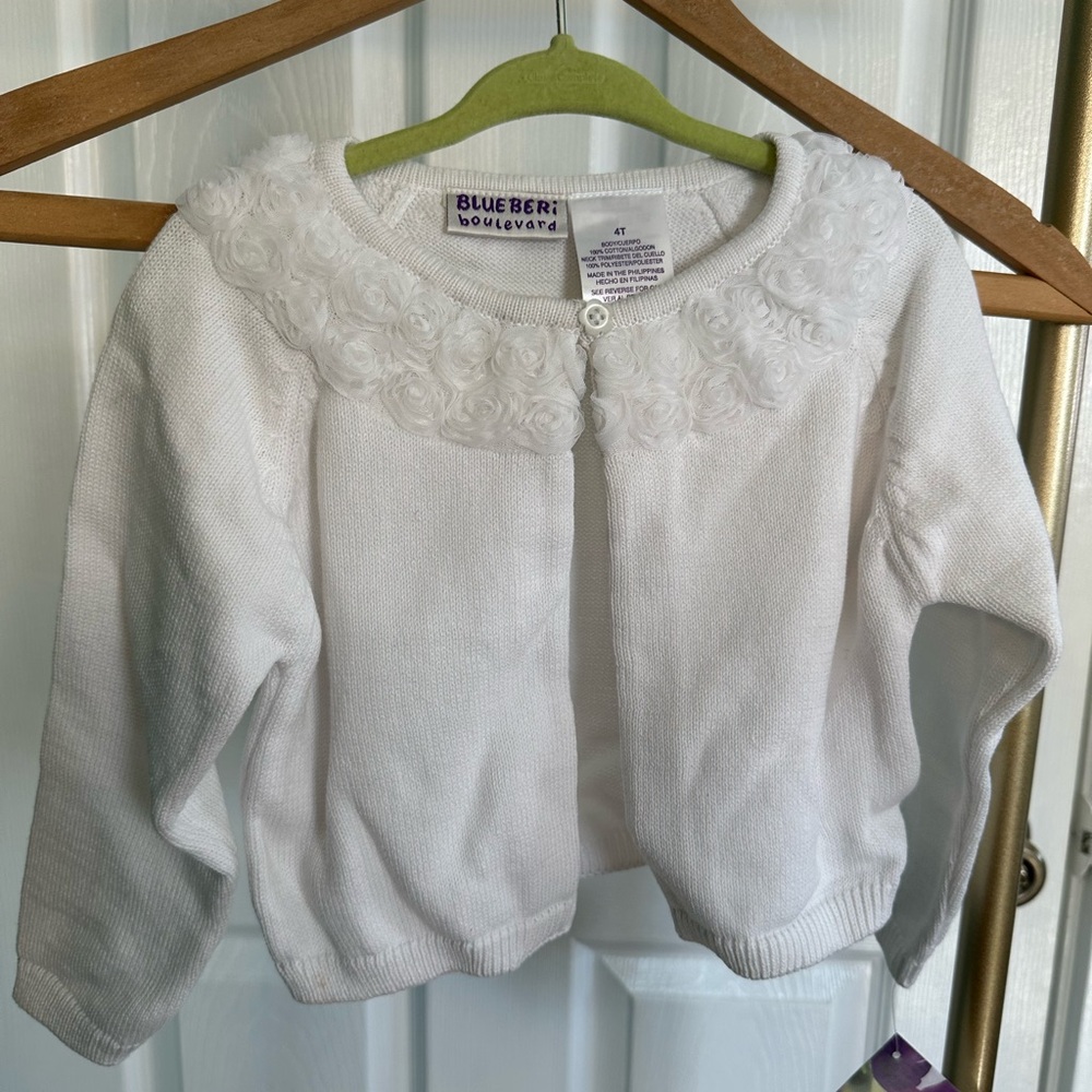 Cardigan with Rose Tulle, Girls 4T — NWT!
